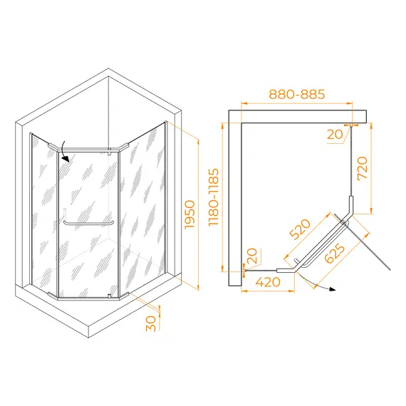 Душевой уголок RGW PA-091B
