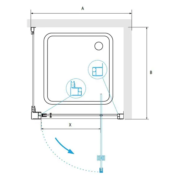 Душевой уголок RGW PA-135-1 (PA-105 + Z-060-1) прозрачное/хром