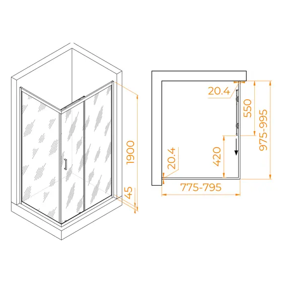 Душевой уголок RGW PA-245