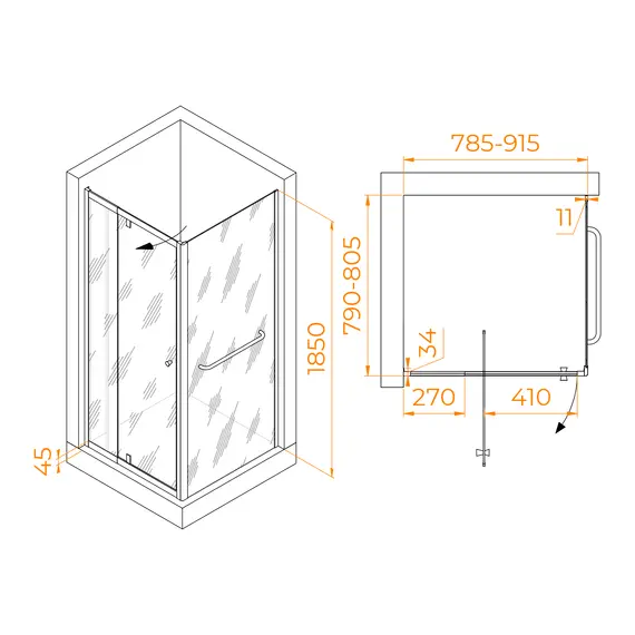 Душевой уголок RGW PA-32-1 (PA-02 + Z-060-1)