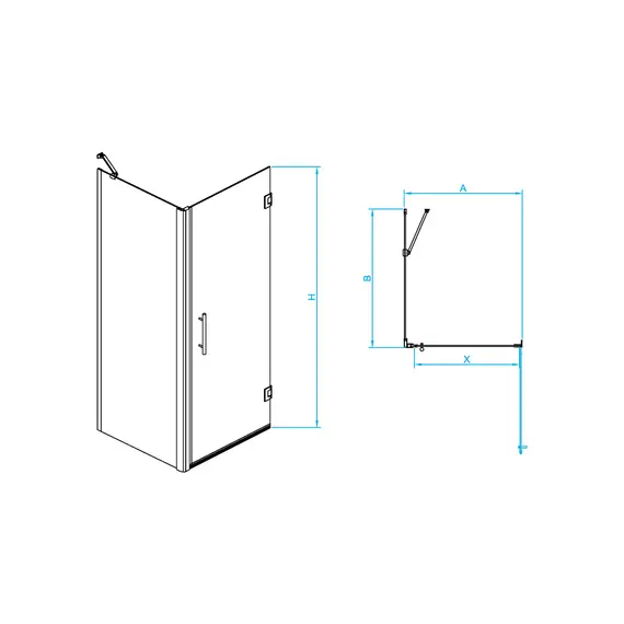 Душевой уголок RGW PA-36-1B (PA-06B + Z-060-2B + держатель O-204B)