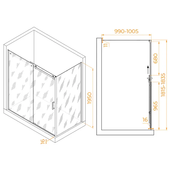 Душевой уголок RGW TO-44 (TO-14 + Z-050-2)