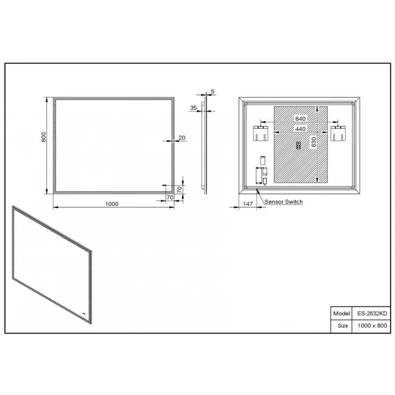 Зеркало со встроенной подсветкой Esbano ES-2632