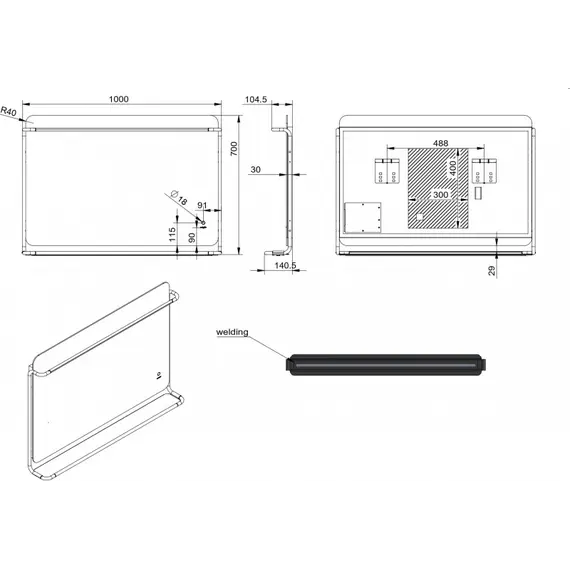 Зеркало со встроенной подсветкой ESBANO ES-3727K2D
