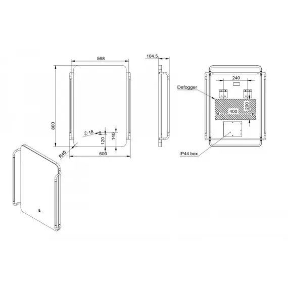 Зеркало со встроенной подсветкой ESBANO ES-3732H2D