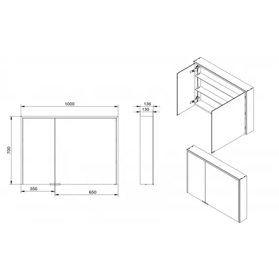 Зеркальный шкаф ESBANO с подсветкой ES-5010NS