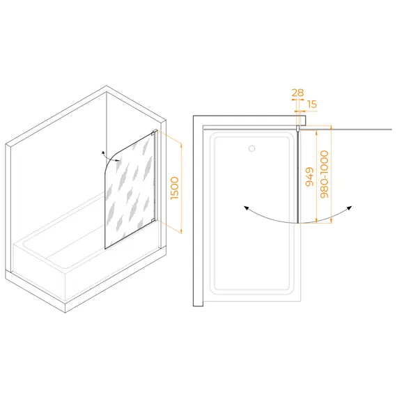Шторка на ванну RGW SC-01