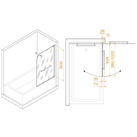 Шторка на ванну RGW SC-02