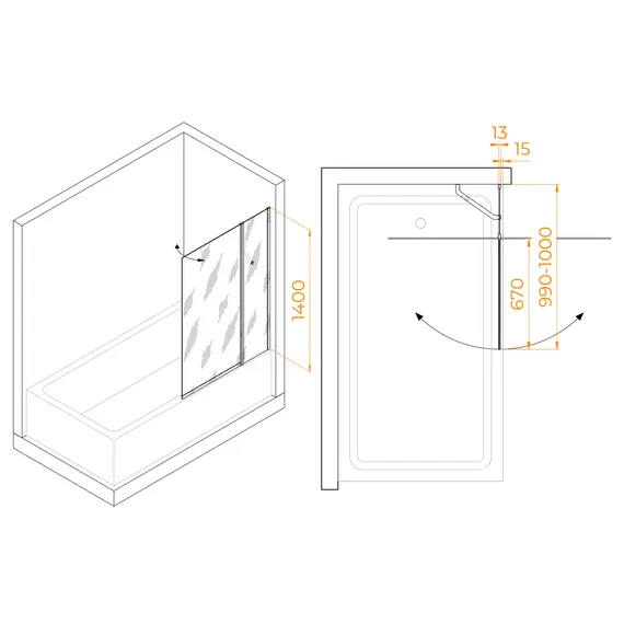 Шторка на ванну RGW SC-11