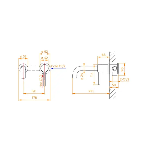 Смеситель встраиваемый с изливом RGW SP-47