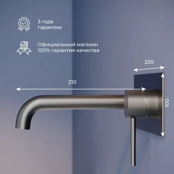 Смеситель с изливом встраиваемый RGW SP-45-11B