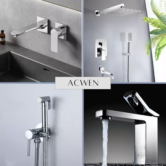 Смеситель для раковины скрытого монтажа ACWEN 6614A , хром