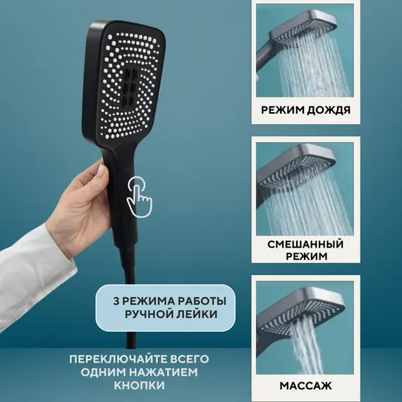 Душевая система ACWEN 1301B с термостатом, встраиваемая с изливом