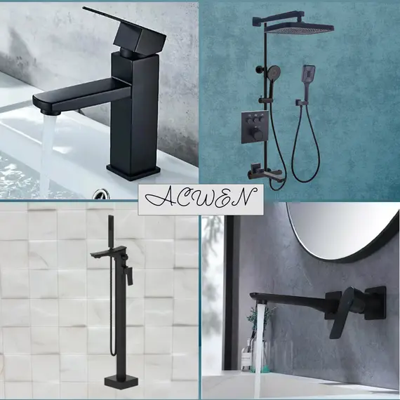 Душевая система ACWEN 1301B с термостатом, встраиваемая с изливом