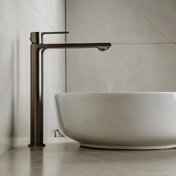 Смеситель для раковины AVS Elegant высокий, оружейная сталь