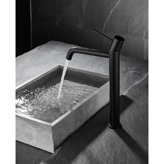 Смеситель для раковины AVS Slimmer высокий, черный матовый