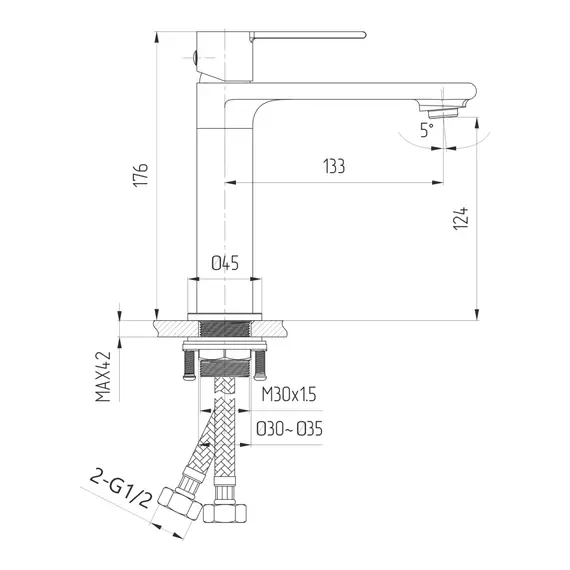Смеситель для раковины AVS Elegant 811-400-BN брашированный никель