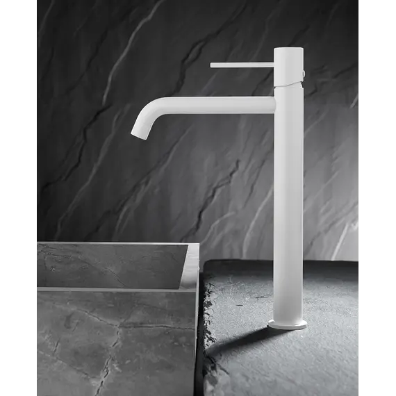 Смеситель для раковины AVS Slimmer высокий, белый матовый