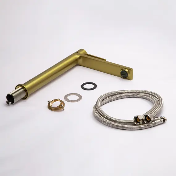 Смеситель для раковины AVS Elegant высокий, брашированное золото