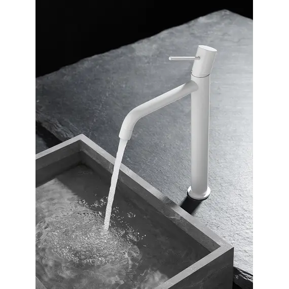 Смеситель для раковины AVS Slimmer высокий, белый матовый