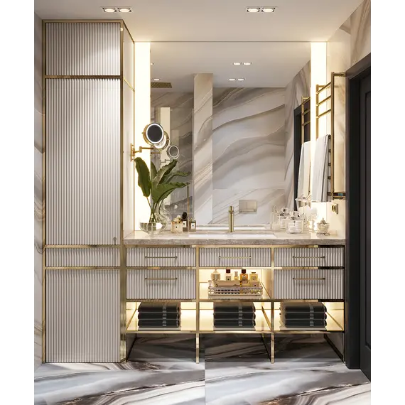 Смеситель для раковины AVS Elegant брашированное золото