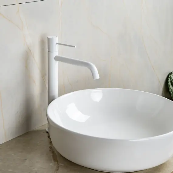 Смеситель для раковины AVS Slimmer высокий, белый матовый