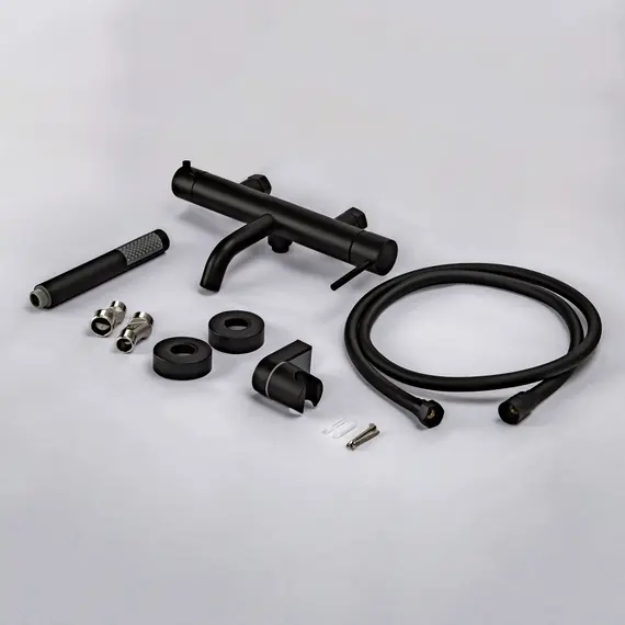 Смеситель для ванны с душем AVS Slimmer черный матовый