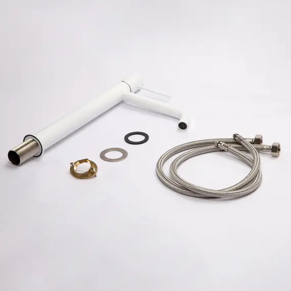 Смеситель для раковины AVS Slimmer высокий, белый матовый