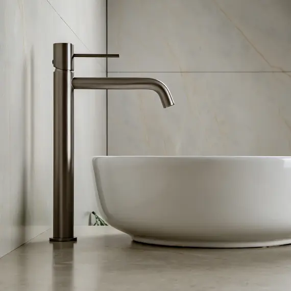 Смеситель для раковины AVS Slimmer высокий, оружейная сталь