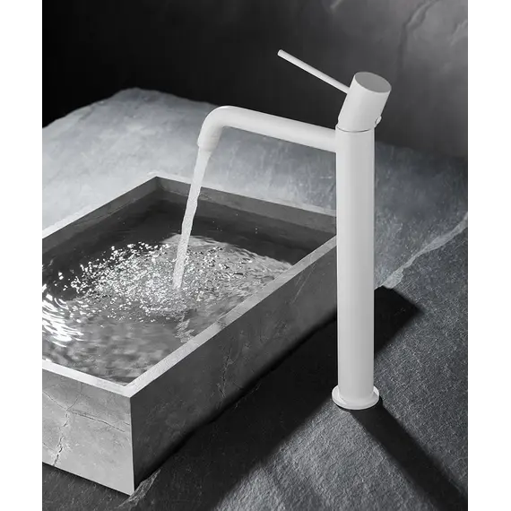 Смеситель для раковины AVS Slimmer высокий, белый матовый