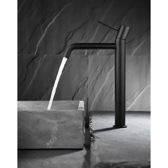 Смеситель для раковины AVS Slimmer высокий, черный матовый