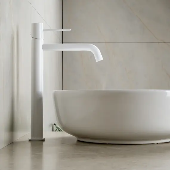 Смеситель для раковины AVS Slimmer высокий, белый матовый