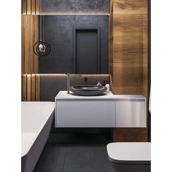 Смеситель для раковины AVS Elegant высокий, оружейная сталь