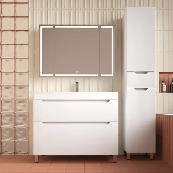 Пенал Style line "Остин" 36 см напольный 1 ящик белый эмаль PLUS