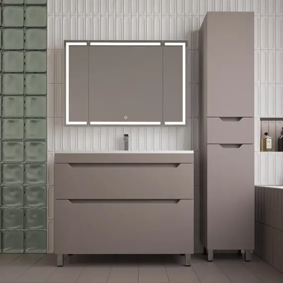 Пенал Style line "Остин" 36 см напольный 1 ящик тауп темный эмаль PLUS