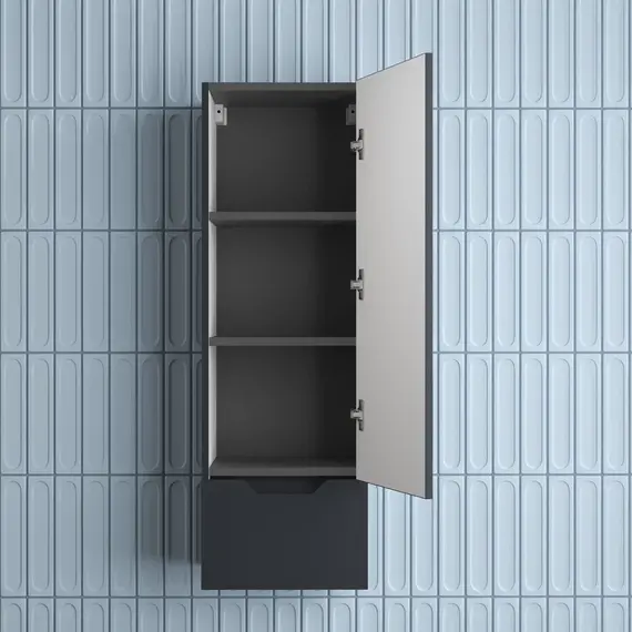 Пенал Style line "Остин" 36 см подвесной 1 ящик графит эмаль PLUS