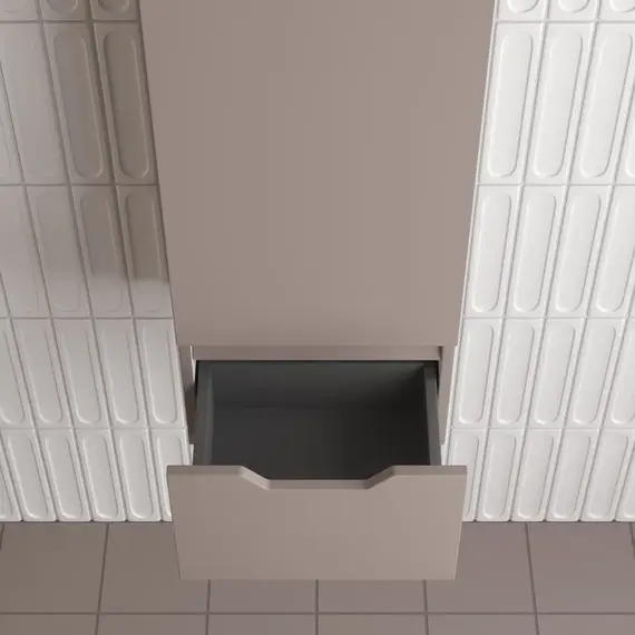 Пенал Style line "Остин" 36 см подвесной 1 ящик тауп темный эмаль PLUS