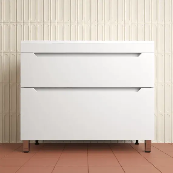 Тумба напольная Style line  "Остин" с раковиной Фортуна 2 ящ белый эмаль PLUS