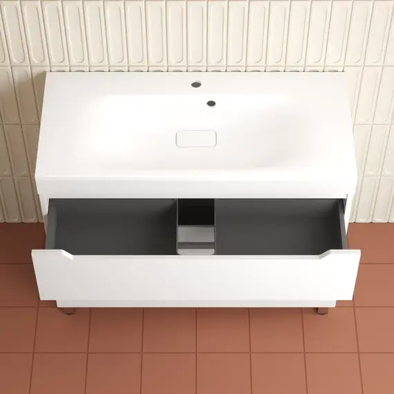 Тумба напольная Style line  "Остин" с раковиной Фортуна 2 ящ белый эмаль PLUS