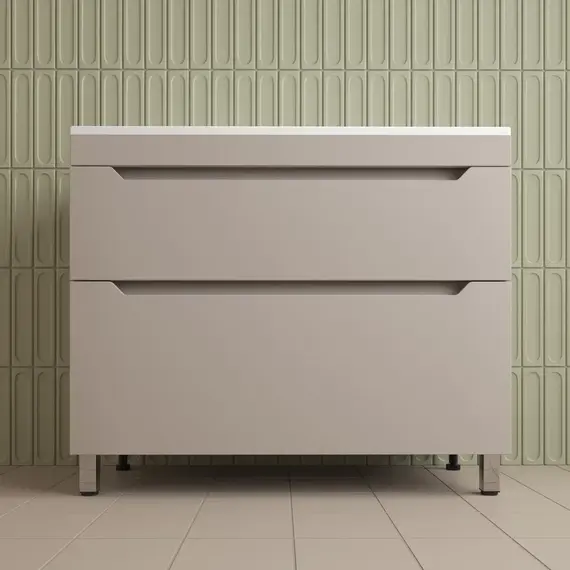 Тумба напольная Style line "Остин" с раковиной Фортуна 2 ящ крем эмаль PLUS