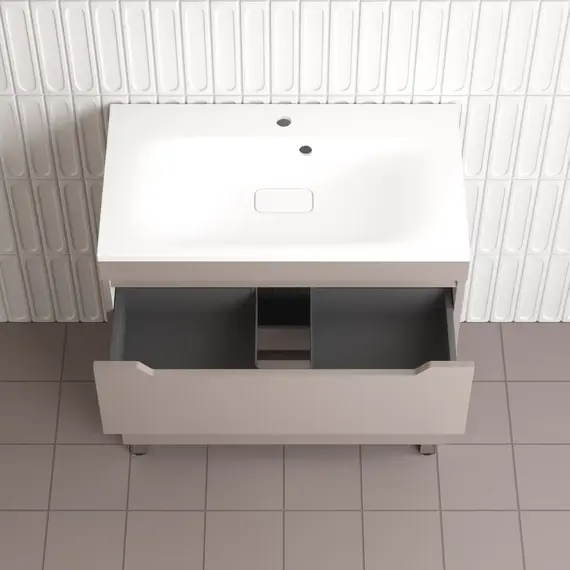 Тумба напольная Style line  "Остин" с раковиной Фортуна 2 ящ тауп темный эмаль PLUS