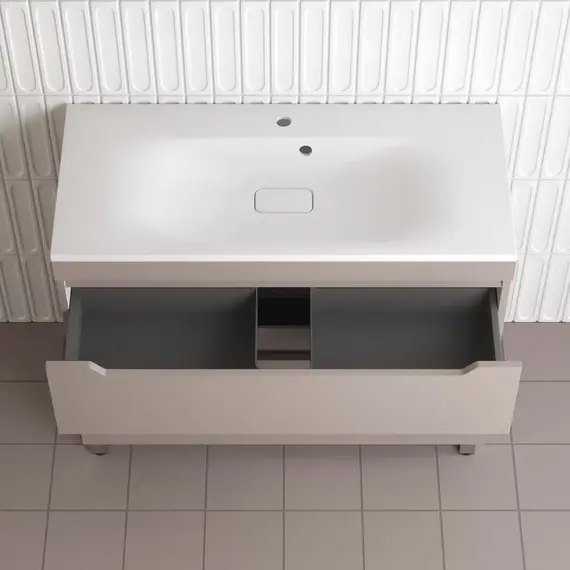 Тумба напольная Style line  "Остин" с раковиной Фортуна 2 ящ тауп темный эмаль PLUS