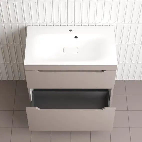 Тумба напольная Style line  "Остин" с раковиной Фортуна 2 ящ тауп темный эмаль PLUS