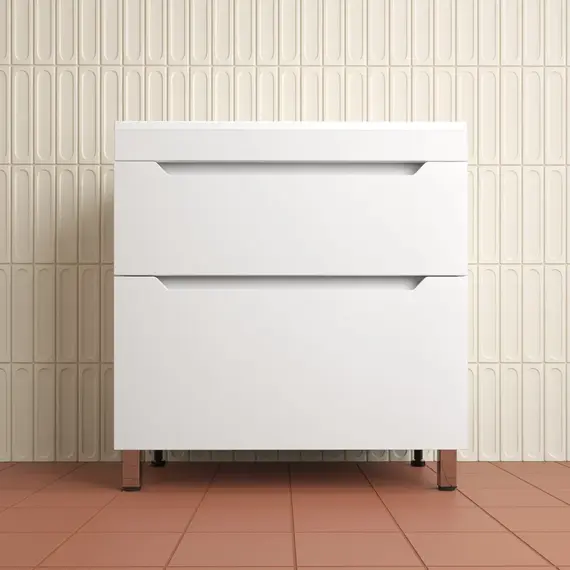 Тумба напольная Style line  "Остин" с раковиной Фортуна 2 ящ белый эмаль PLUS