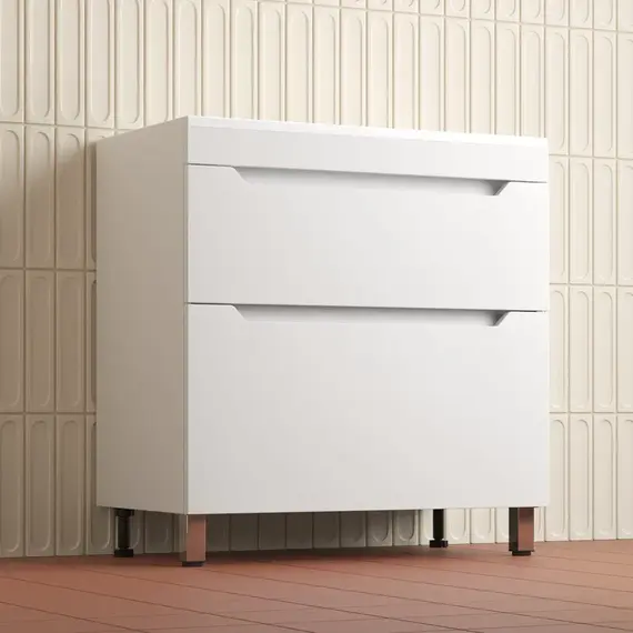 Тумба напольная Style line  "Остин" с раковиной Фортуна 2 ящ белый эмаль PLUS