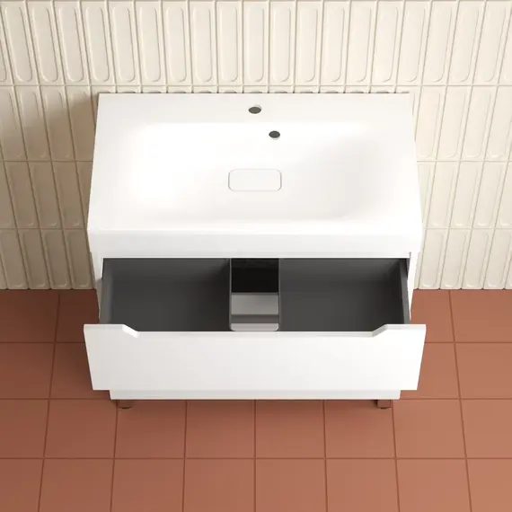 Тумба напольная Style line  "Остин" с раковиной Фортуна 2 ящ белый эмаль PLUS