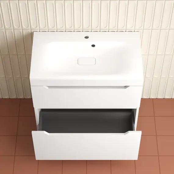 Тумба напольная Style line  "Остин" с раковиной Фортуна 2 ящ белый эмаль PLUS