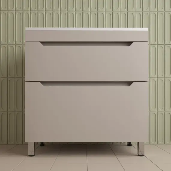 Тумба напольная Style line "Остин" с раковиной Фортуна 2 ящ крем эмаль PLUS