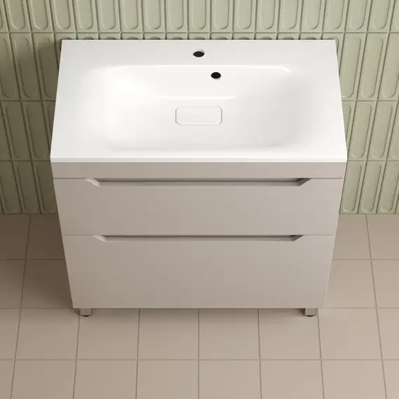 Тумба напольная Style line "Остин" с раковиной Фортуна 2 ящ крем эмаль PLUS