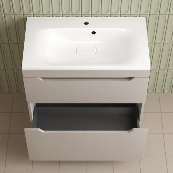 Тумба напольная Style line "Остин" с раковиной Фортуна 2 ящ крем эмаль PLUS